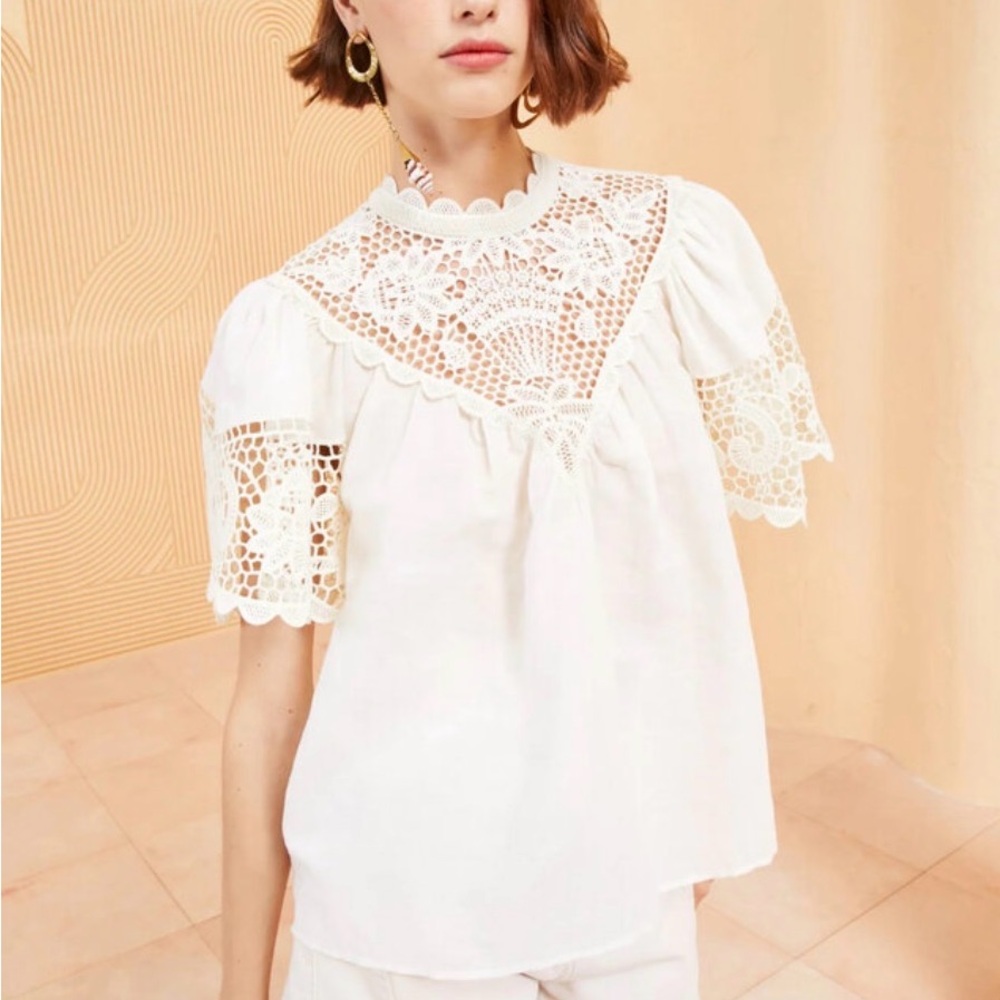 Ulla Johnson Sofia Top Ivory Size 6